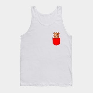 Kawaii Bear in Pocket Tank Top